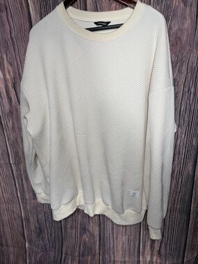 JMIERR Men’s 2XL Ivory Textured Crewneck Sweatshirt Pullover